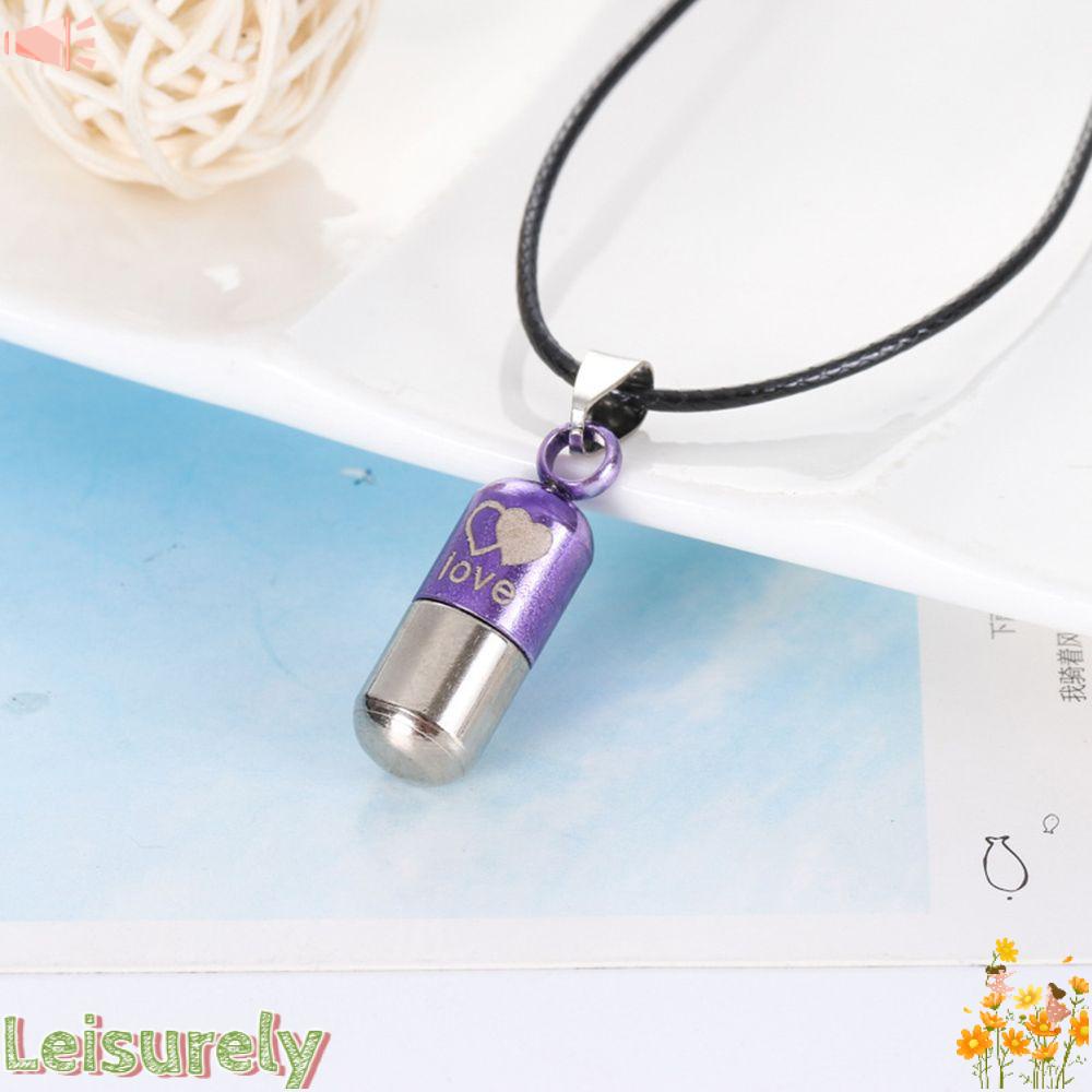 Vòng cổ Da Mặt Hình Viên Thuốc Đựng Nước Hoa Có Thể Mở Ra