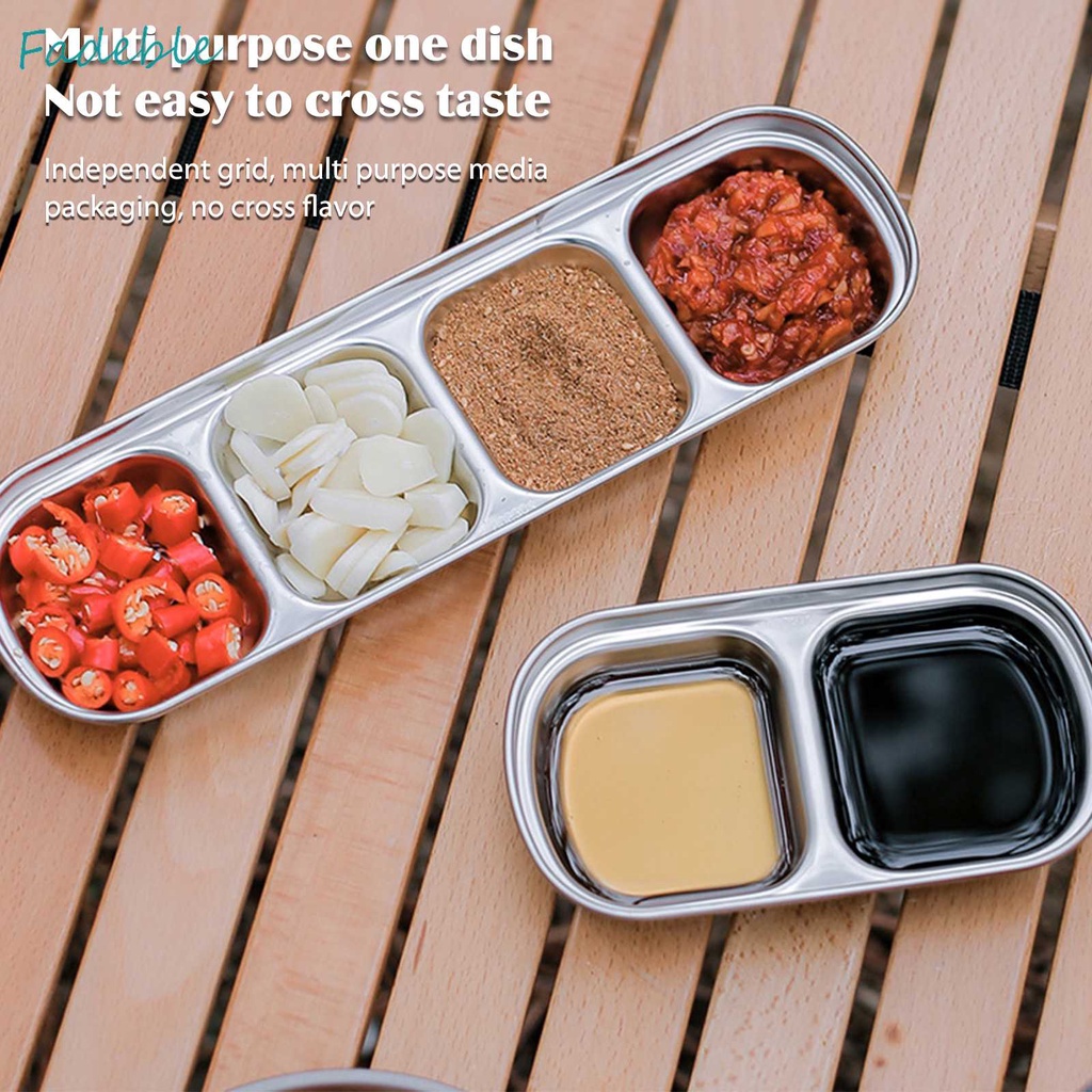 Khay Đựng Gia Vị Bằng Thép Không Gỉ 1 / 2 / 3 / 4 Ngăn