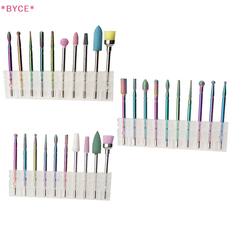 Set 10 Mũi Khoan Móng Tay Bằng Sứ Acrylic Tiện Dụng Mới