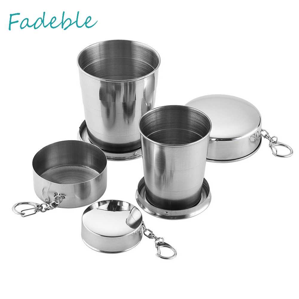 Cốc Uống Nước Bằng Thép Không Gỉ Có Thể Gấp Gọn Tiện Dụng Mang Theo Du Lịch