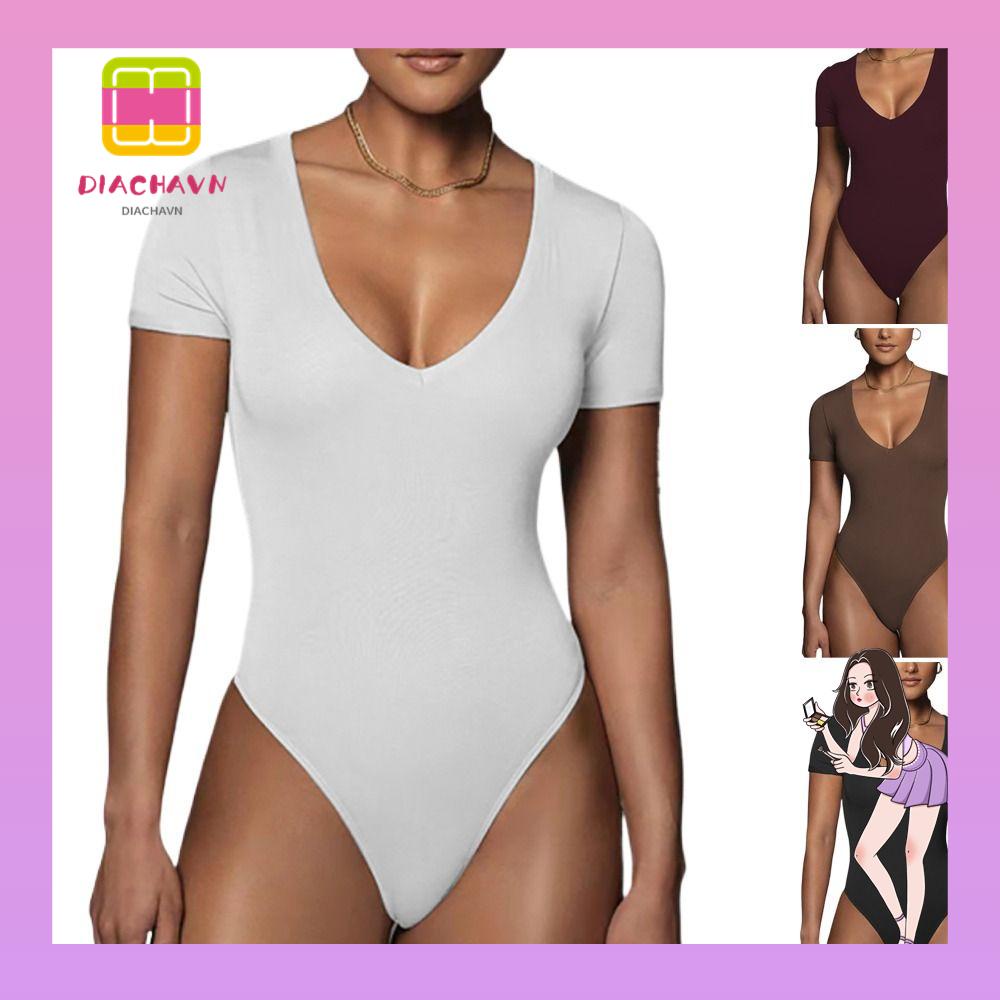 Áo Liền Quần Ôm Dáng Cổ Chữ V Thời Trang Cho Nữ