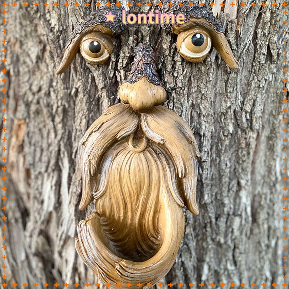 Mô Hình Khuôn Mặt Ông Già Bằng Nhựa Resin Trang Trí Sân Vườn