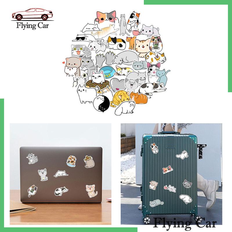 [Lzdjfmy2] 50 Miếng Dán Hình Mèo Vui Nhộn Dễ Thương Cho Thanh Thiếu Niên