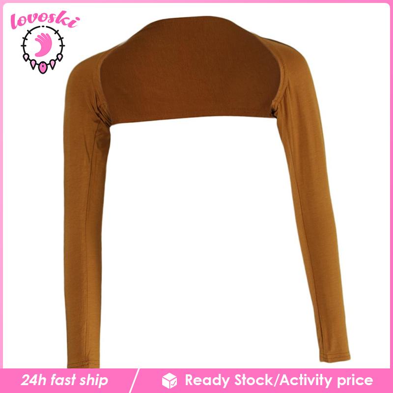 [Lovoski] Ramadan Đầm Trắng Tay Dài Hở Vai Co Giãn