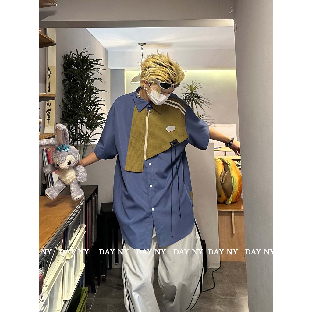 Áo Sơ Mi Tay Ngắn Dáng Rộng Phong Cách Đường Phố Mỹ Thời Trang Mùa Hè Cho Nam Và Nữ