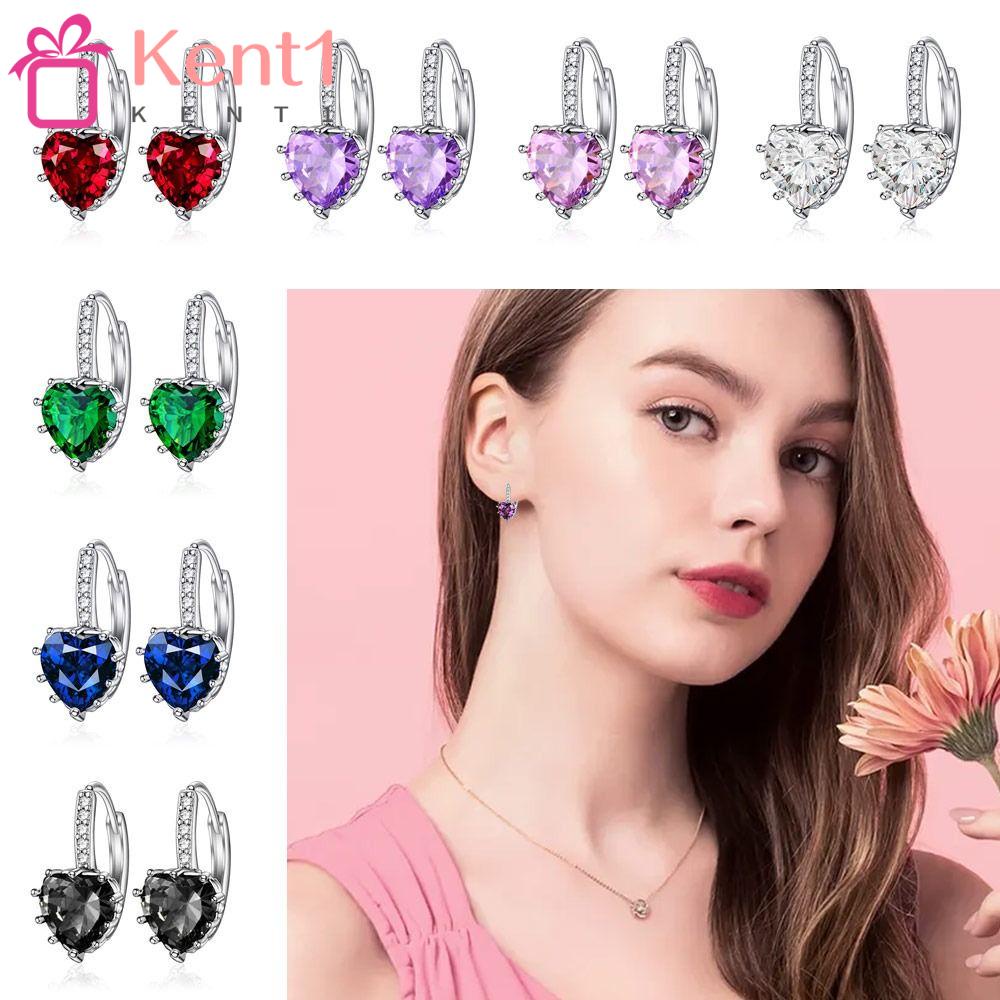 Set 1 / 2 Đôi Bông Tai Hình Trái Tim Thời Trang Hàn Quốc