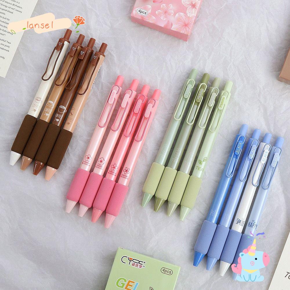 Set 4 Bút Bi Mực Đen Ngòi 0.5mm Dễ Thương