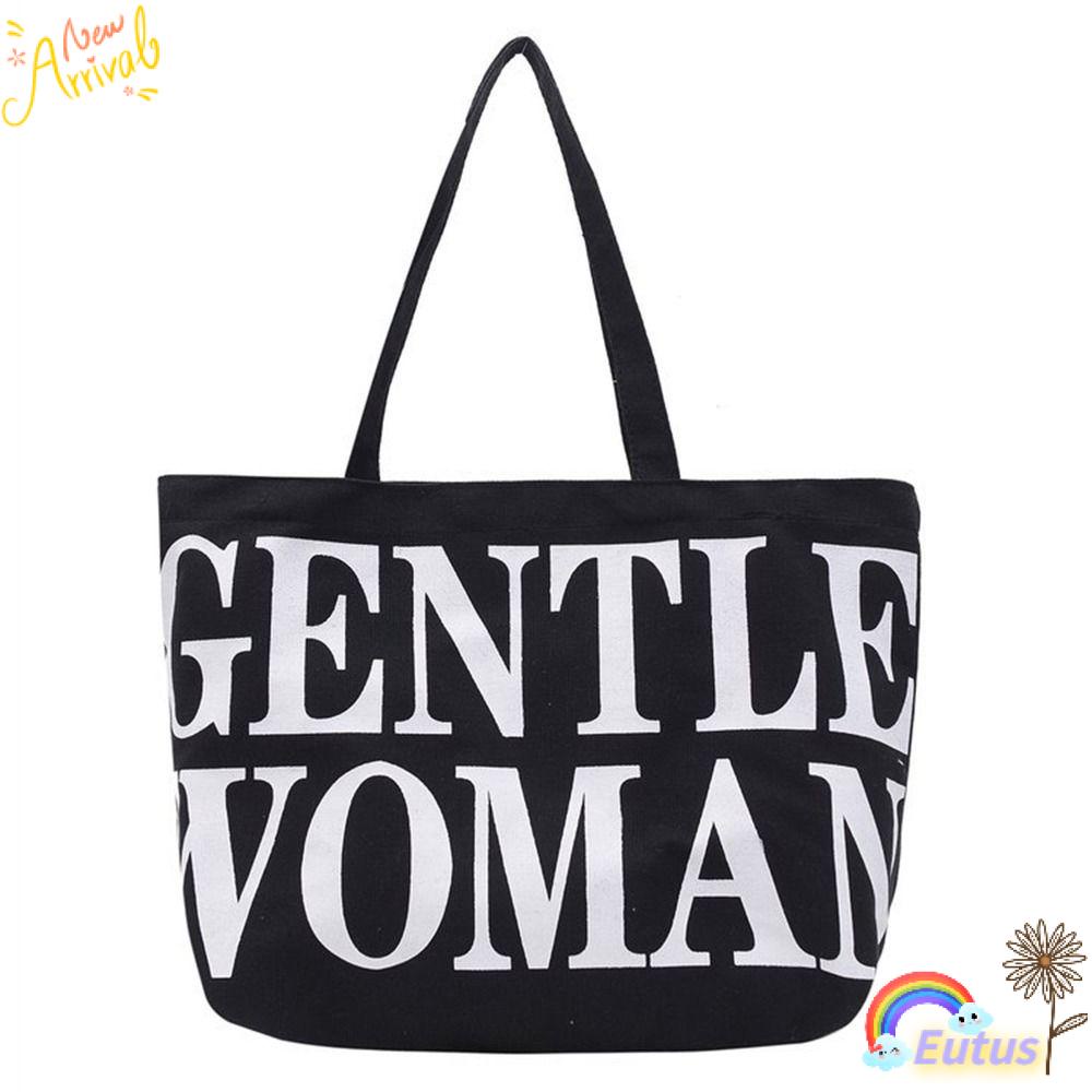 Túi Tote Đeo Vai Sức Chứa Lớn In Chữ Thời Trang Dùng Làm Quà Tặng Sinh Nhật