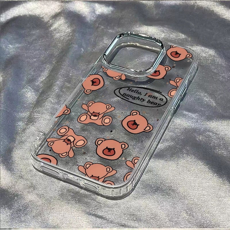 ✅Ốp Điện Thoại Dẻo Họa Tiết Hoạt Hình Chú Gấu Dễ Thương Chống Sốc Cho Iphone12MaxPlus14Pro QK3X 13 7