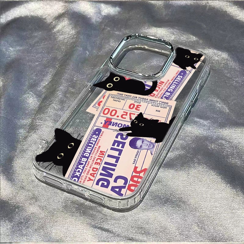 ✅Ốp Điện Thoại Mềm Đơn Giản Chống Sốc Chống Trầy Xước Cho Iphone111314Ốp Điện Thoại In Hình Mèo Đen Đáng Yêu Dành Cho Iphone 12 / 0YLZ / Proplus7maxxs8