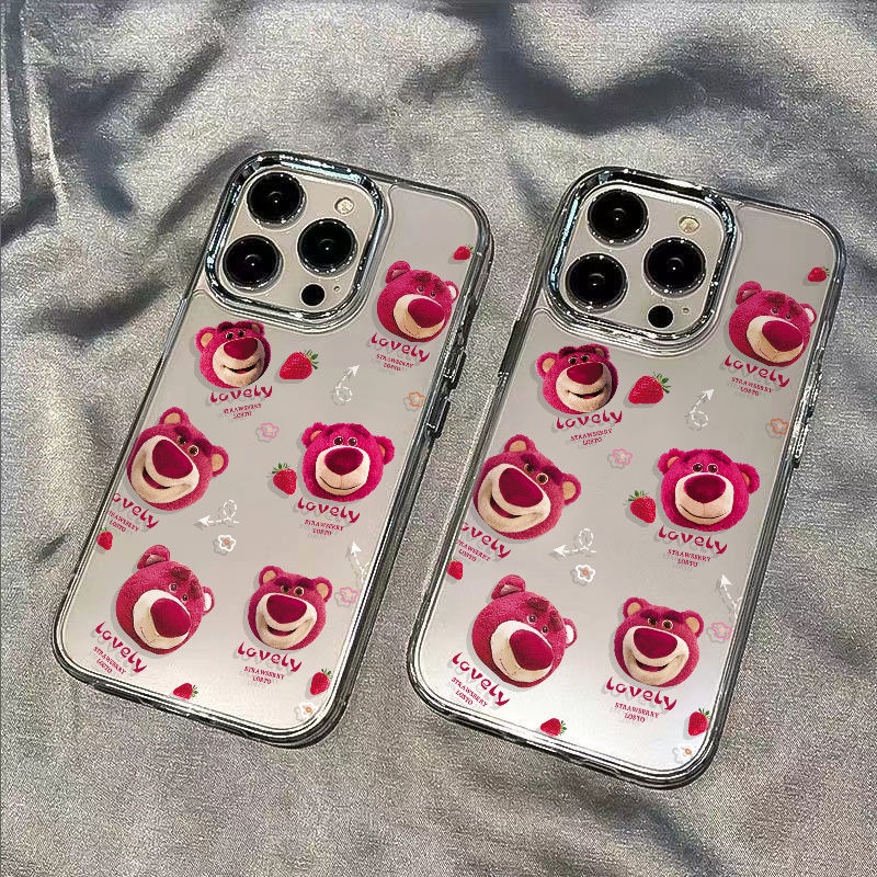 ✅Ốp Điện Thoại Mềm Chống Sốc In Hình Gấu Và Dâu Tây Đơn Giản Cho Apple plus 137xs8iPhone1211 14pro / max NCP4