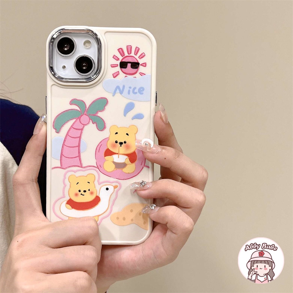 Ốp Điện Thoại TPU Dẻo Họa Tiết Hoạt Hình Gấu Pooh / Cây Dừa Chống Bụi Bẩn Cho IPhone 14 Pro Max 11 12 Pro Max
