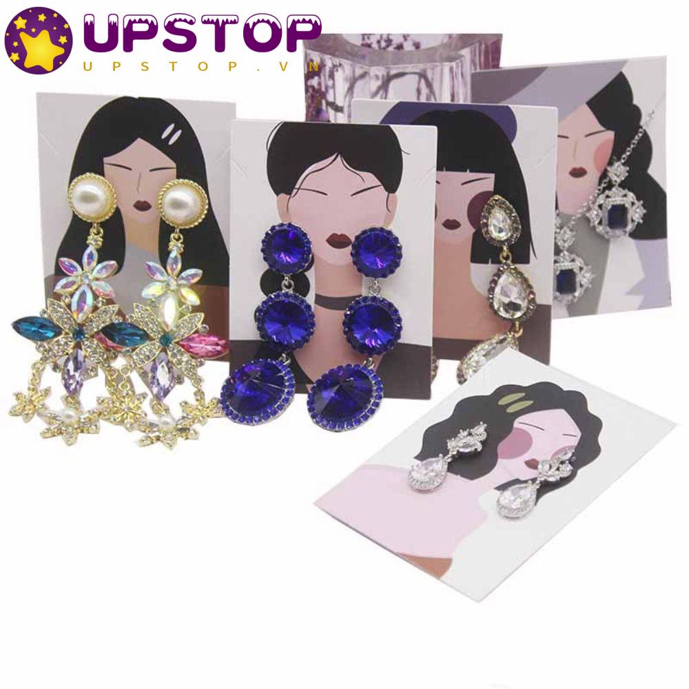 Set 100 Tấm Giấy Thủ Công 6cm * 8cm Họa Tiết Đẹp Mắt Dùng Để Gói Bông Tai