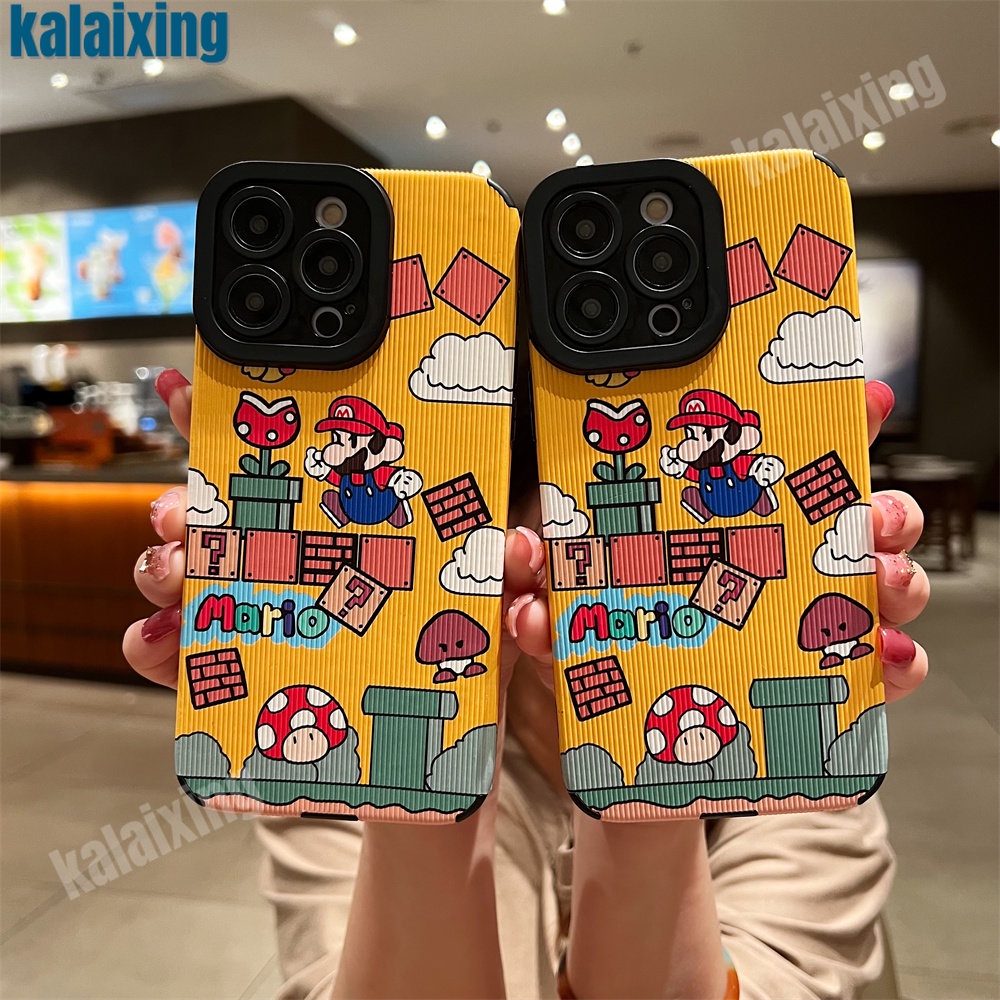 Ốp Điện Thoại Da Mềm Hình Super Mario Cho iPhone 11 12 13 14 Pro Max 14 Plus Xs Max X XR 7 8 Plus