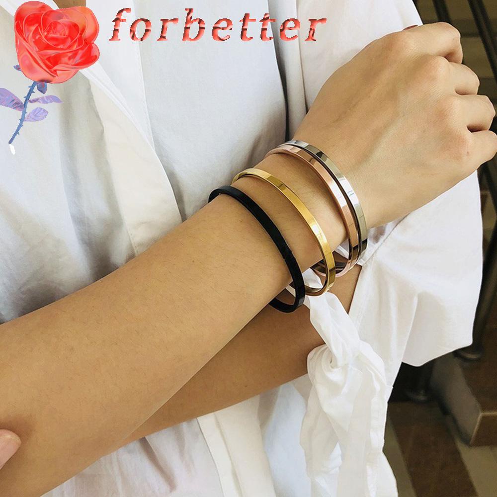 Vòng Đeo Tay Thời Trang Cá Tính Cho Nữ|Vòng Tay Đen Bằng Thép Không Gỉ Thiết Kế Tối Giản Thanh Lịch Cho Nữ