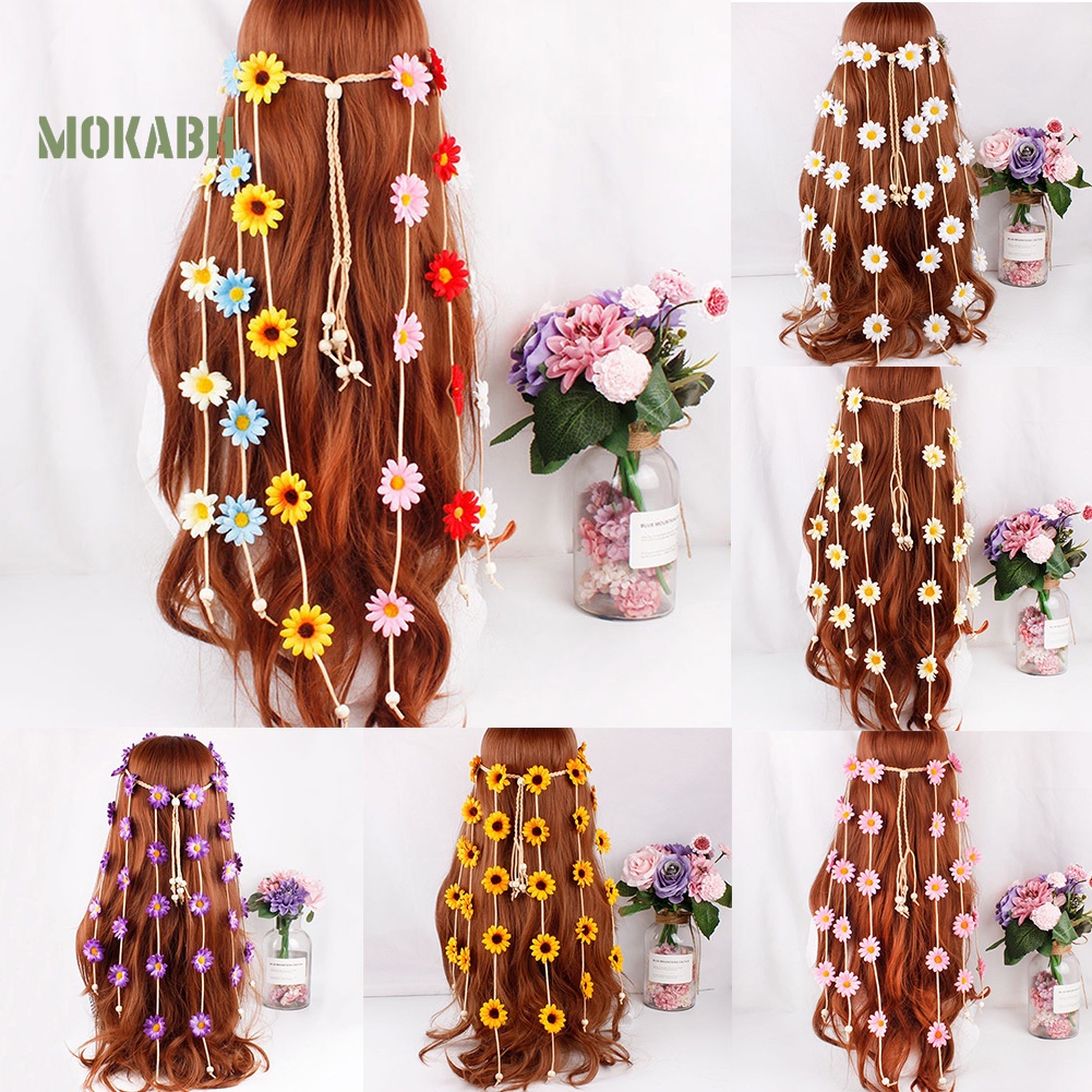 Vòng Hoa Hướng Dương Có Tua Rua Phong Cách Boho Thời Trang Cho Nữ