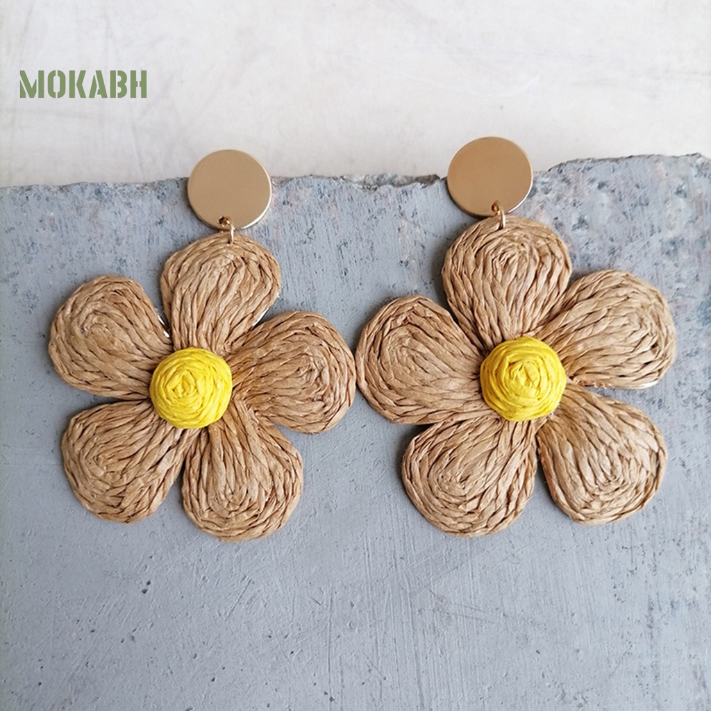 1 Đôi Bông Tai Hình Hoa Màu Sắc Tươi Sáng Phong Cách Kỳ Nghỉ Cho Nữ