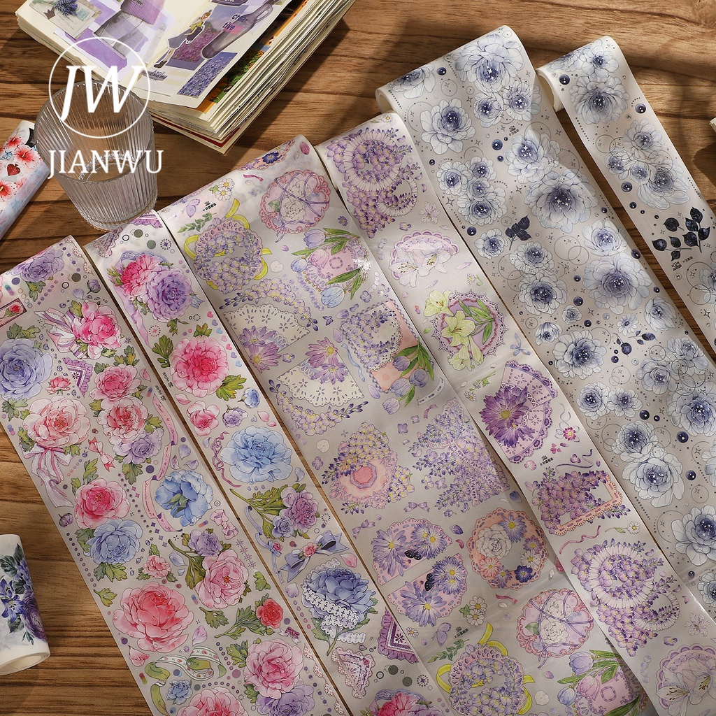 Cuộn 300cm / Cuộn Băng Keo Họa Tiết Hoa Phong Cách Vintage Trang Trí DIY