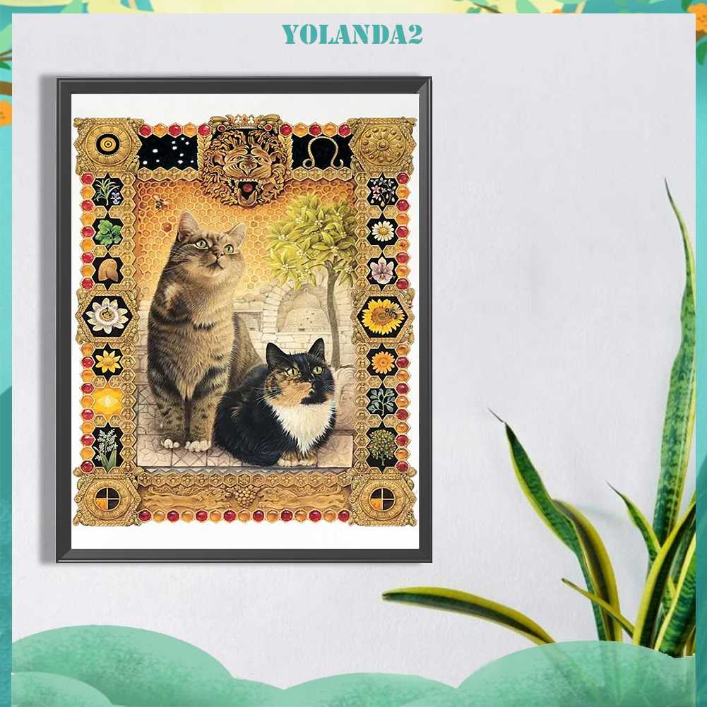 Tranh Đính Đá Kim Cương Toàn Bộ 5D DIY Hình Vẽ Mèo Trang Trí Nhà Cửa