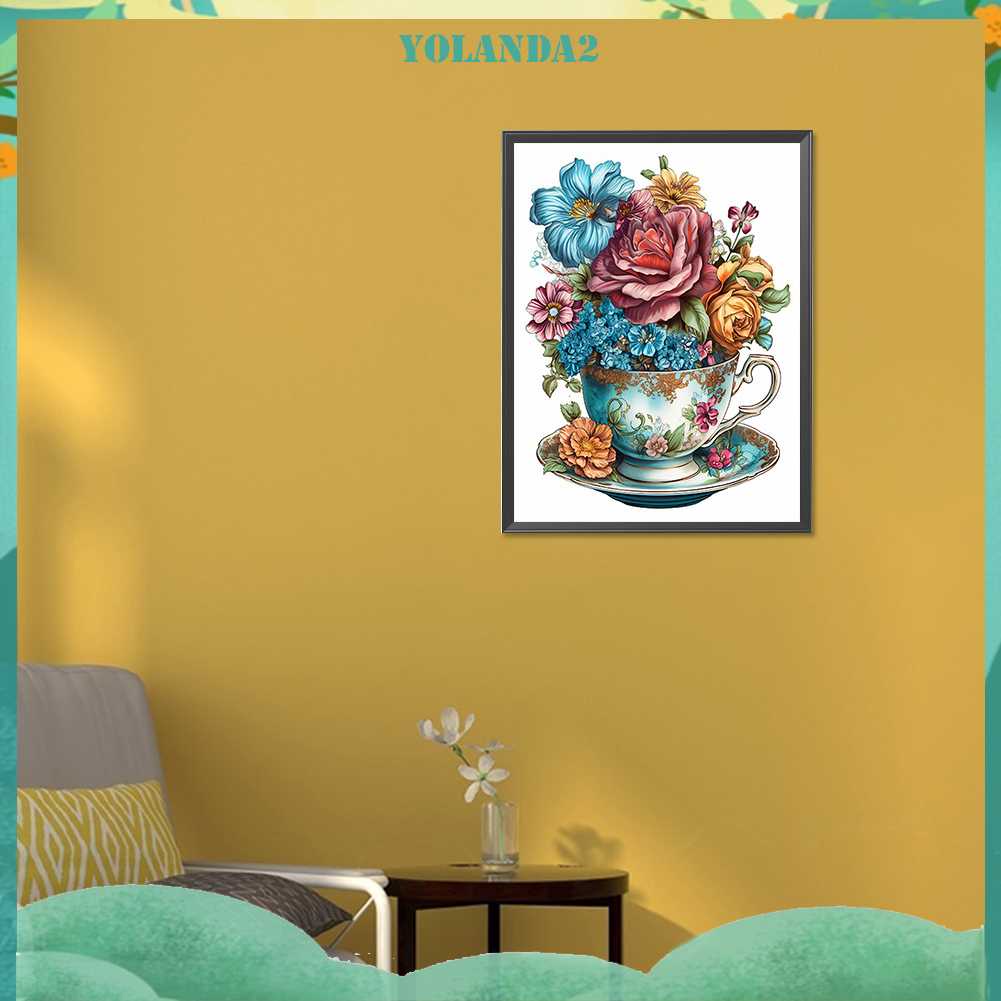 Tranh Đính Đá Kim Cương Toàn Bộ 5D DIY Hình Vẽ Hoa Trang Trí Nhà Cửa