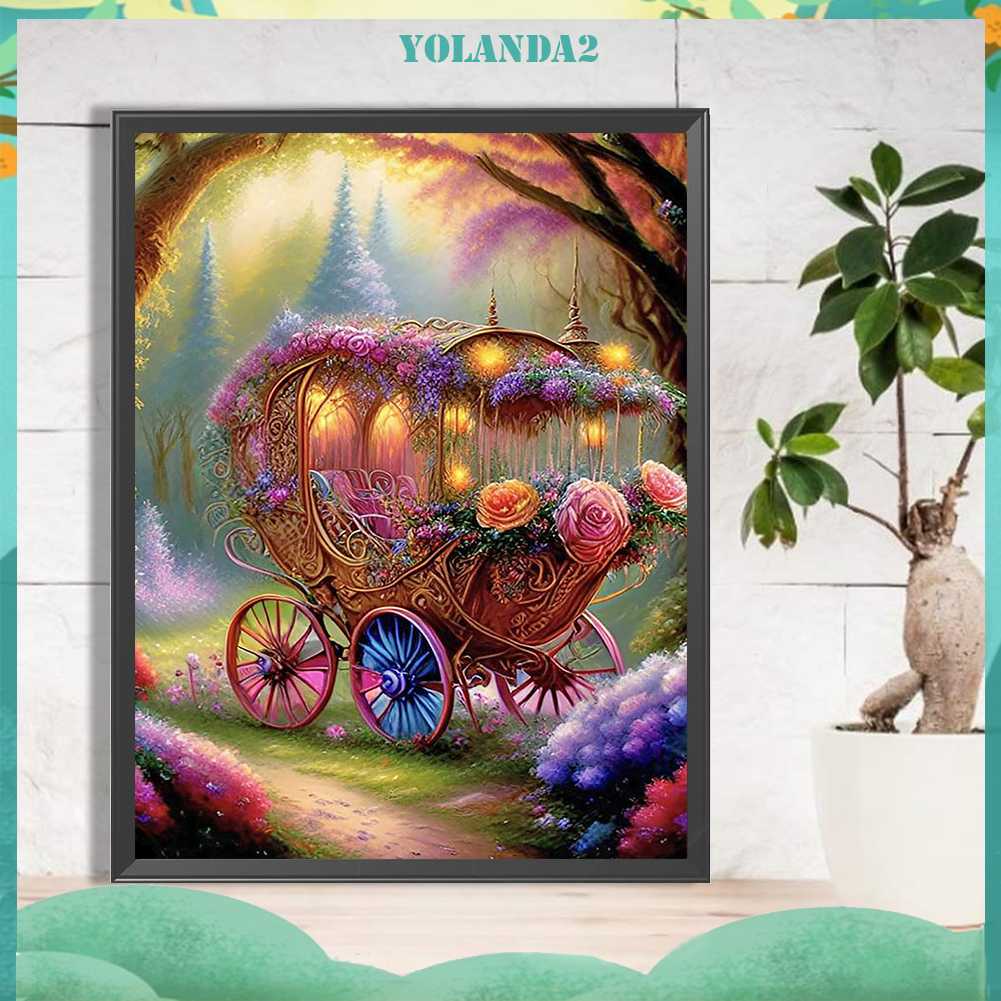 Tranh Đính Đá Kim Cương Toàn Bộ 5D DIY Hình Vẽ Đoàn Tàu Trang Trí Nhà