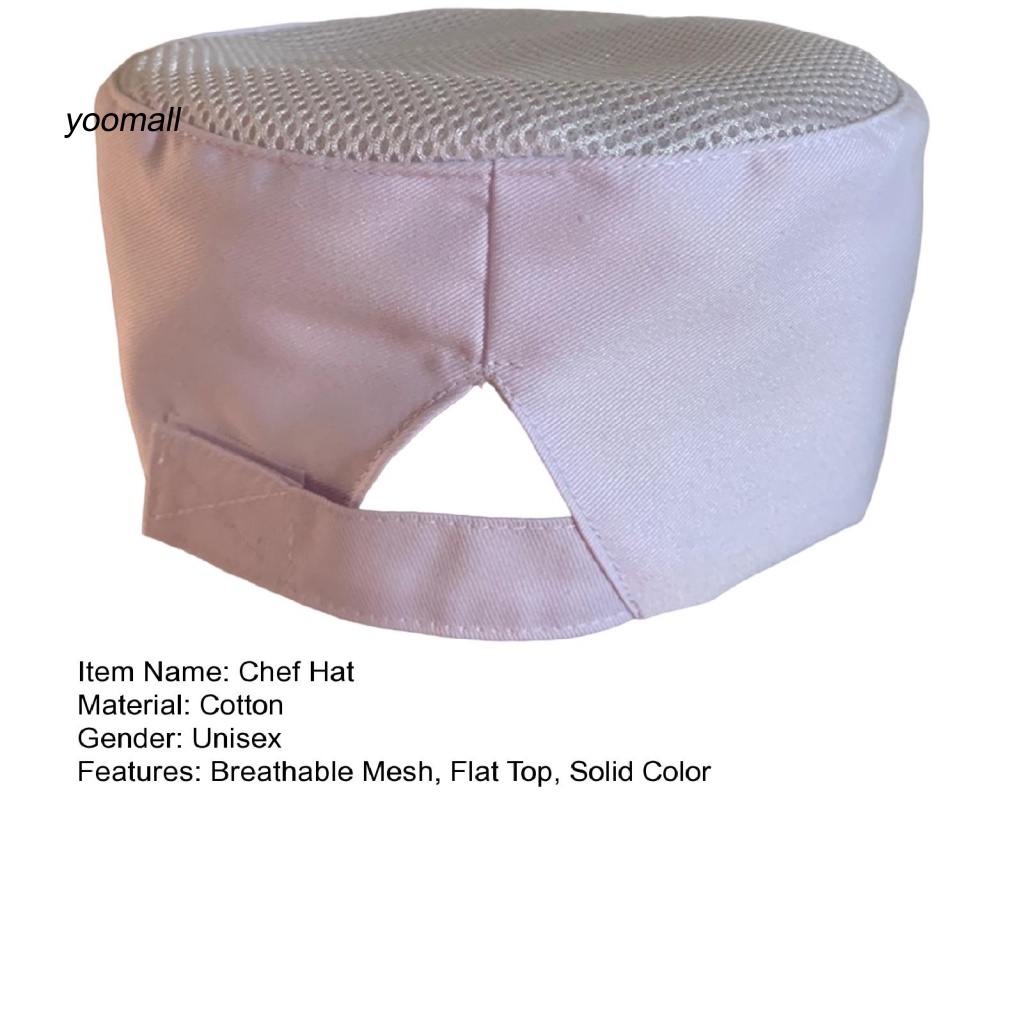 Yo / Mũ Đầu Bếp Nhật Bản Hàn Quốc Lưới Phẳng Thoáng Khí Có Thể Điều Chỉnh