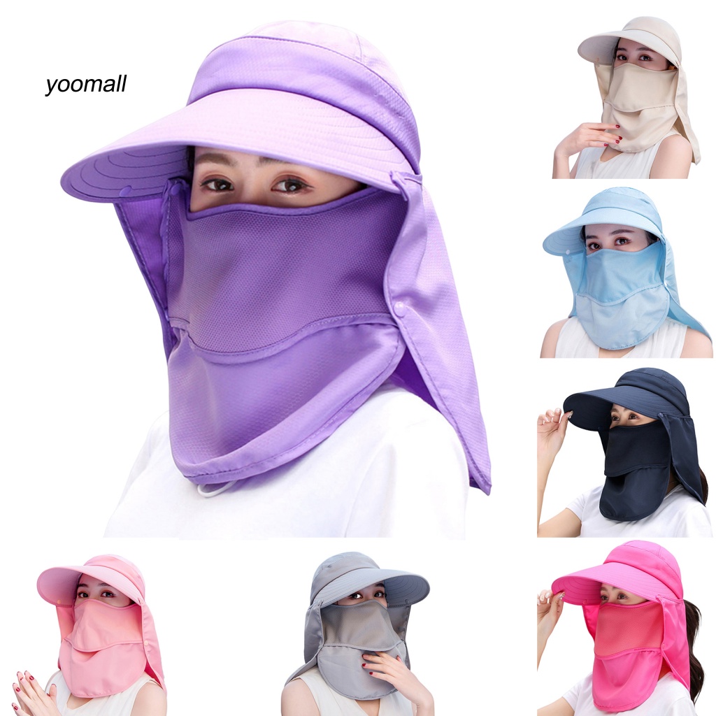 Mũ Chống Nắng Vành Rộng Xoay 360 Độ Màu Trơn Thời Trang Mùa Hè Cho Nữ