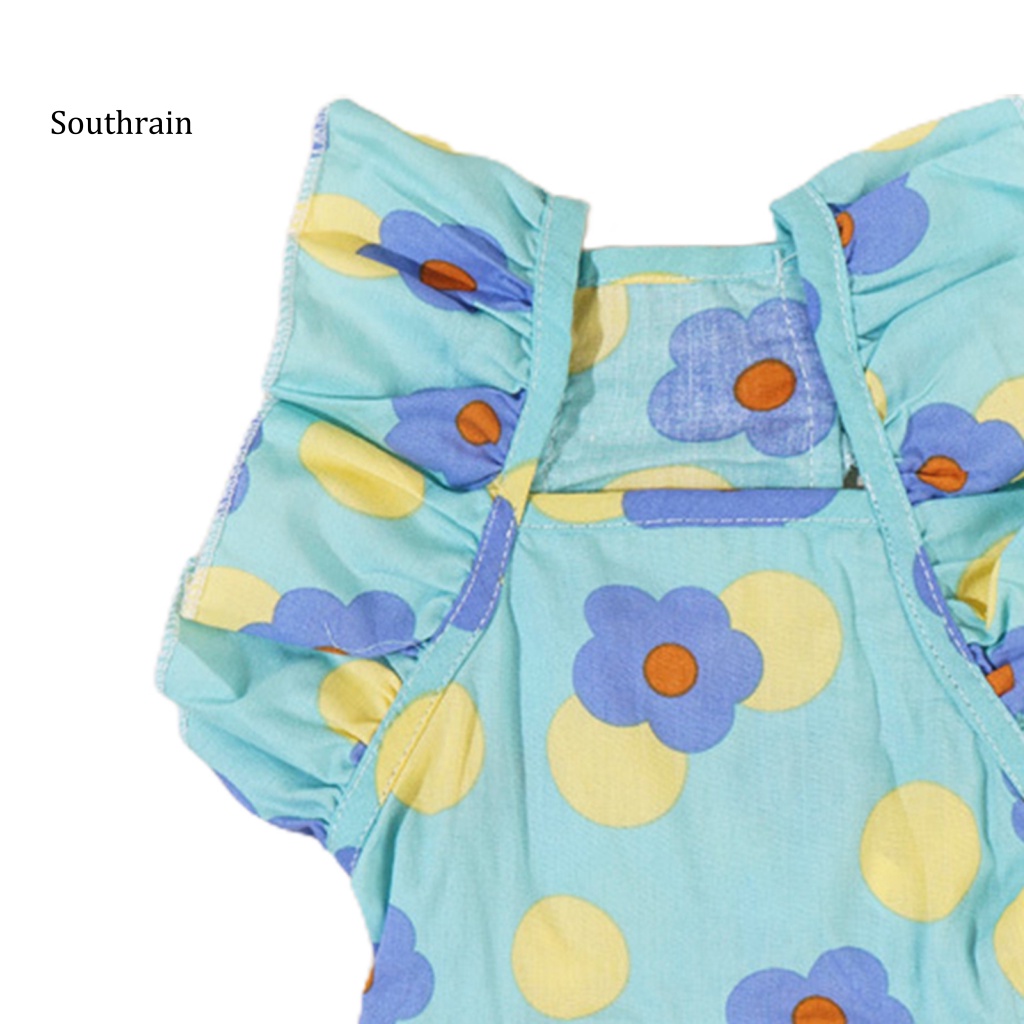 Đầm Công Chúa Bằng Cotton In Hoa Viền Ren Thời Trang Mùa Hè Cho Thú Cưng