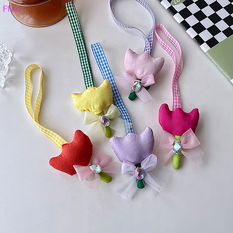 {Ffsd} Móc Khóa Ba Lô Túi Xách Hình Hoa Tulip Thắt Nơ Đáng Yêu