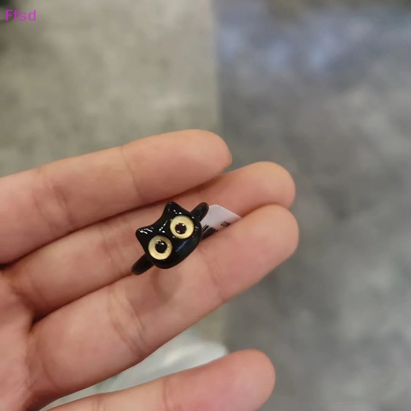 {Ffsd} Nhẫn Dạng Mở Hình Mắt Mèo / Thỏ Ngọt Ngào Dễ Thương Có Thể Điều Chỉnh Làm Quà Tặng Trang Sức Cho Nữ *