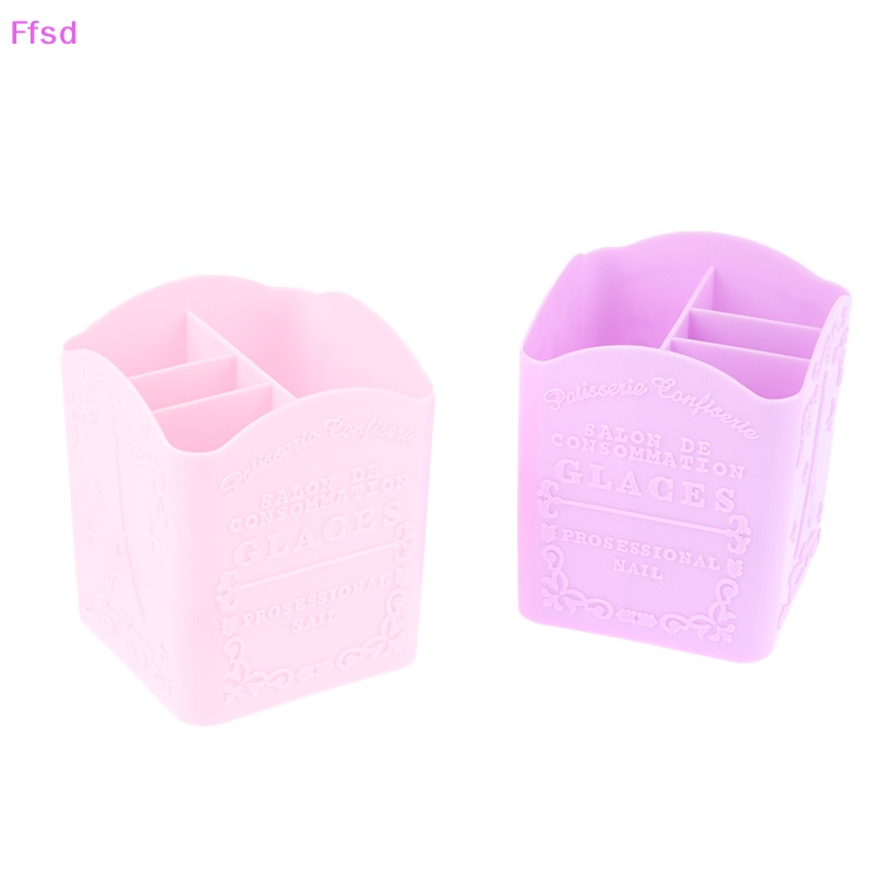 {Ffsd} Hộp 4 Ngăn Đựng Cọ Trang Điểm Sơn Móng Tay Nghệ Thuật * Bán Chạy