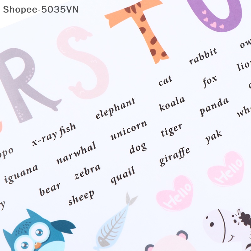 Đề Can Dán Tường 1.vn Hình 26 Chữ Cái / Động Vật Hoạt Hình Trang Trí Phòng Bé