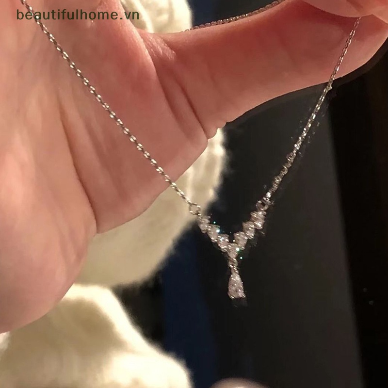 [beautifulhome] Vòng Cổ Đính Đá Phối Tua Rua Đơn Giản Thanh Lịch Dễ Phối Đồ Trang Sức Tinh Tế Cho Nữ [beauty]