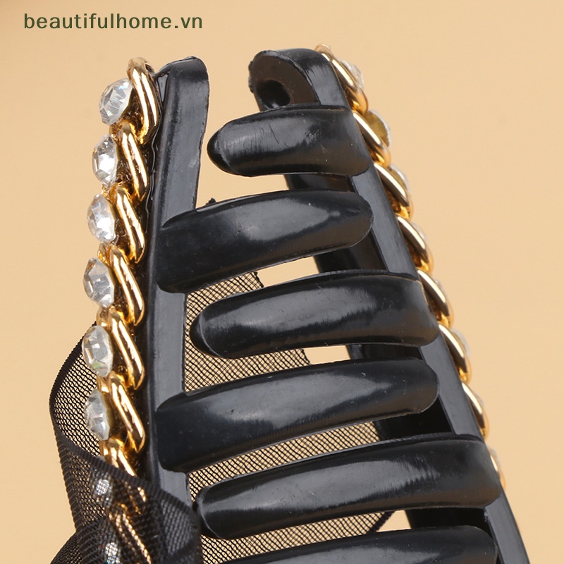 [Đẹphome] Kẹp Tóc Nơ Ruy Băng Lưới Cá Mập Thanh Lịch [Đẹp]