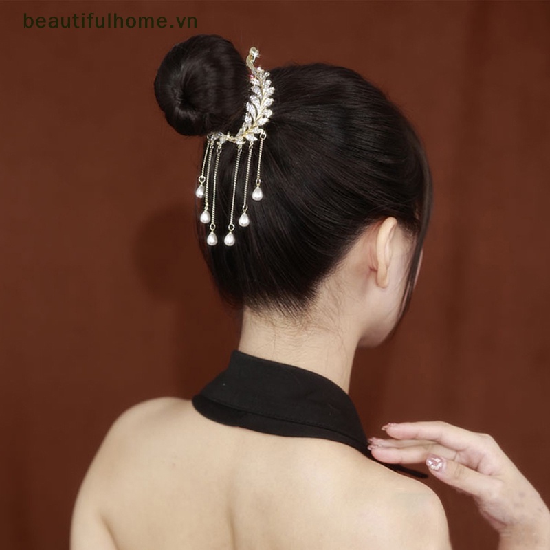 Kẹp Tóc Càng Cua Đính Đá &amp; Ngọc Trai Thời Trang Cho Nữ