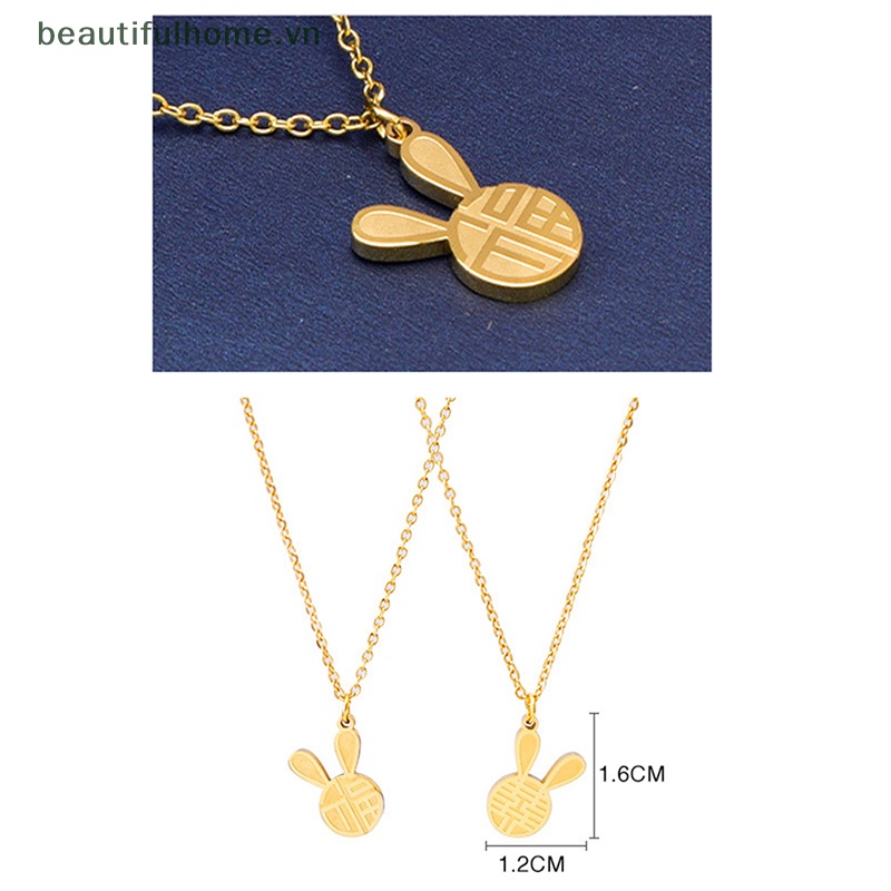 Vòng cổ Hai Mặt Bằng Thép Titan Mặt Hình Thỏ Hoàng Đạo Đơn Giản Thời Trang Cá Tính [beauty]