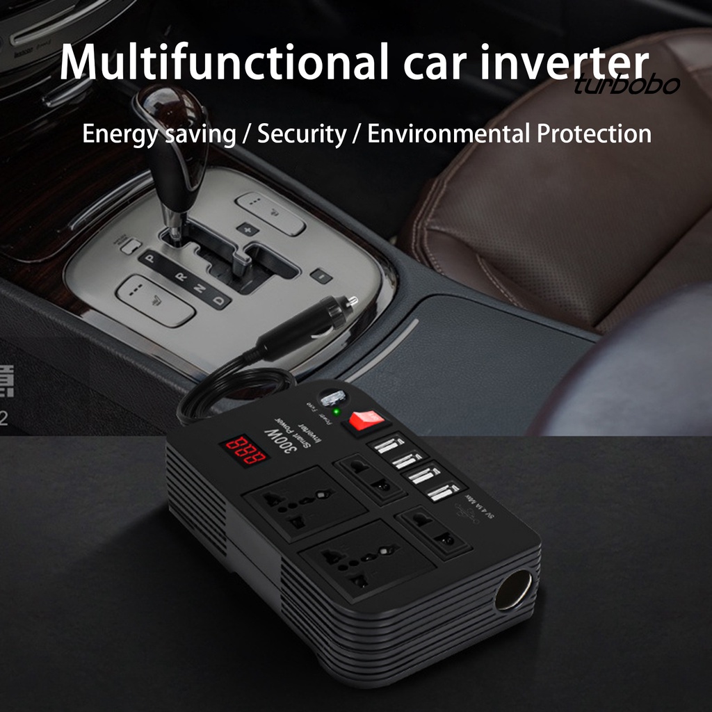 Bộ Chuyển Đổi Nguồn Điện 300W 4 Cổng USB DC 12V Sang AC 220V