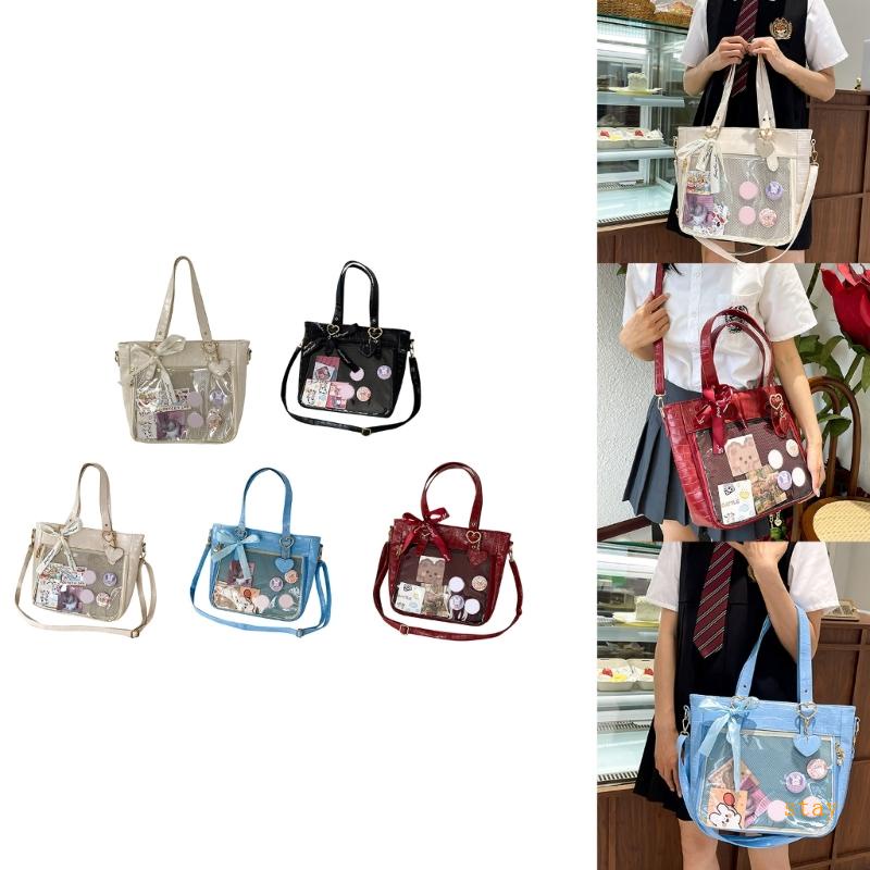 Túi Xách Đeo Dưới Cánh Tay Bằng PU Trong Suốt Phong Cách Nhật Bản