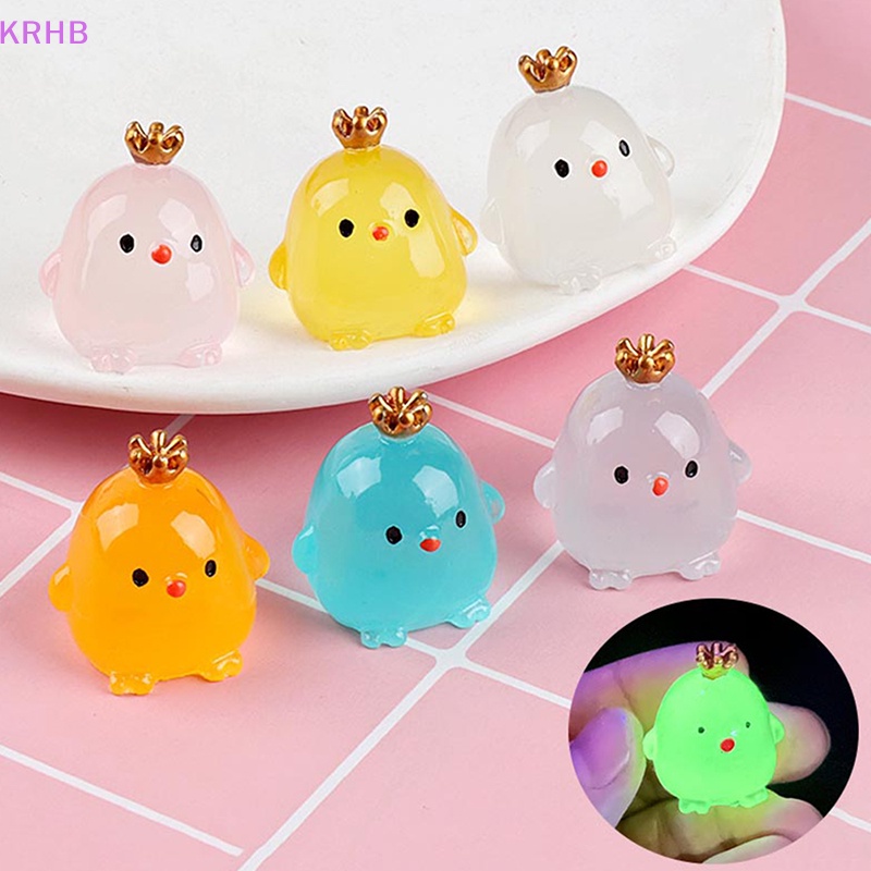 Đèn Ngủ Hình Chú Gà Đội Vương Miện Bằng Nhựa resin Trang Trí Ban Đêm diy Mới