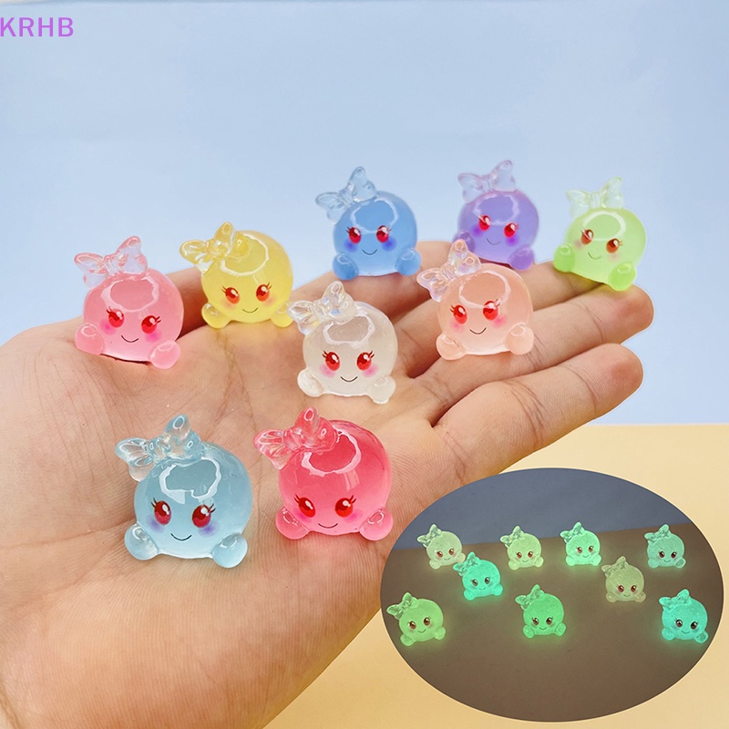 Set 5 Mặt Dây Chuyền Ba Chiều Bằng Nhựa Phát Quang Hình Hoạt Hình Dễ Thương Trang Trí DIY Mới