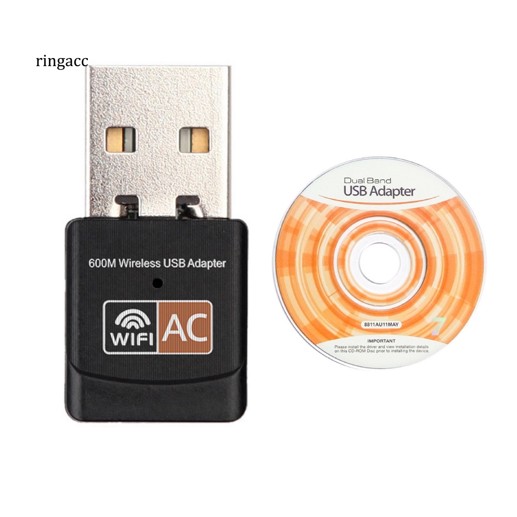 Thẻ Mạng WiFi Băng Tần Kép AC 600Mbps 5.8G 2.4G USB Cho Máy Tính