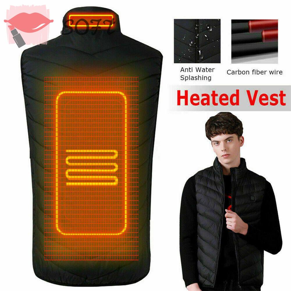 Áo Khoác Sát Nách Giữ Ấm Cơ Thể Sạc USB Cho Nam