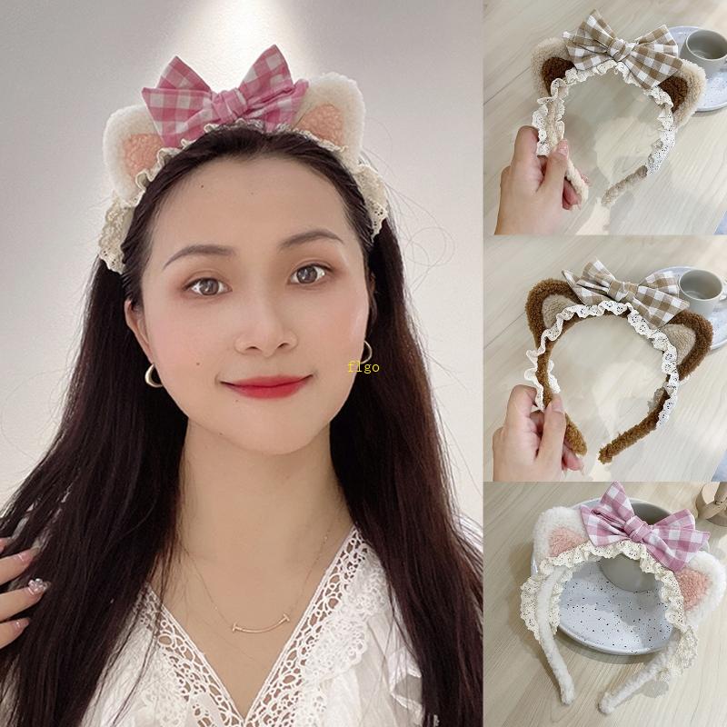 Băng Đô Tai Mèo Phối Ren Đính Chuông Phong Cách Lolita