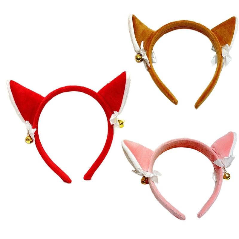 Flgo Băng Đô Tai Cáo Dễ Thương Có Chuông Trang Trí Rửa Mặt / Tắm Cho Nữ