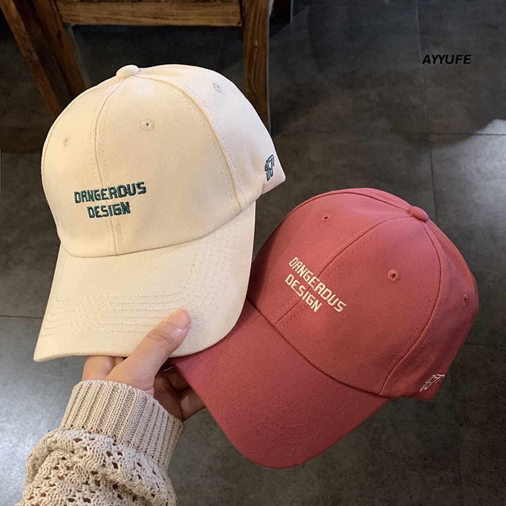 Mũ Lưỡi Trai Màu Trơn Thêu Chữ Phong Cách Hip Hop Hàn Quốc Cho Nữ
