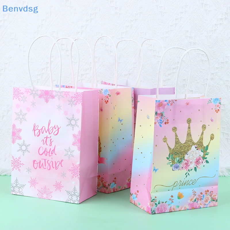 Bộ 5 Túi Đựng Quà Họa Tiết Bươm Bướm / Vương Miện / Hoa Tuyết Xinh Xắn