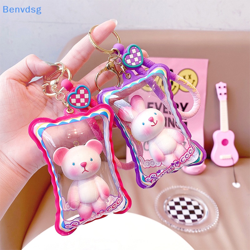 Móc Khóa Bơm Hơi Hình Gấu / Thỏ Hồng Dễ Thương