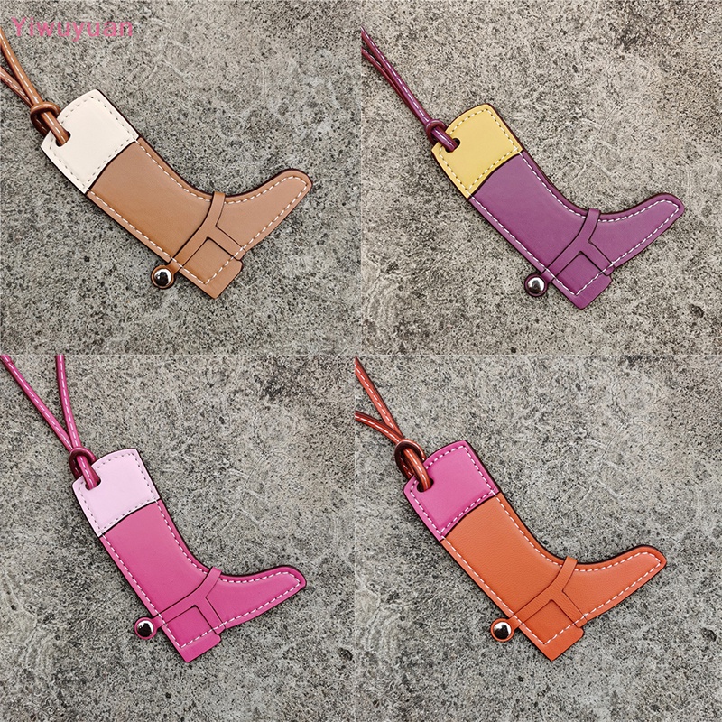< Yiwuyuan > Móc Khóa Hình Giày Bốt Da Nhiều Màu Sắc Cho Nữ