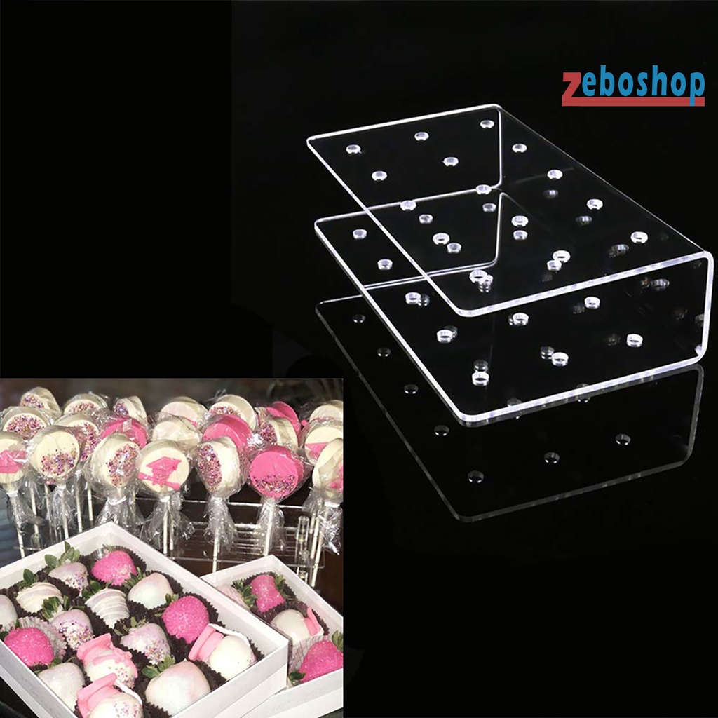 1 Giá Đỡ Kẹo Mút Hình Chữ Nhật Bằng Acrylic Hai Lớp Dùng Trưng Bày Tiệc Cưới