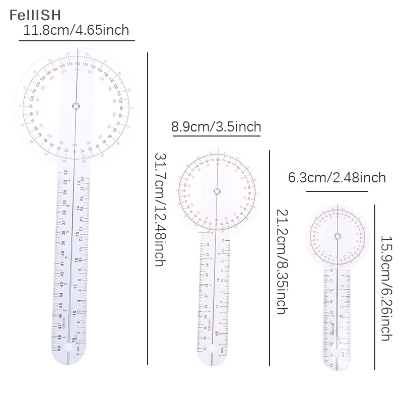 1 Thước Đo Góc Quay Ngón Tay 12 / 8 / 6 Inch 439br